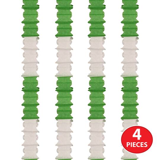 Beistle 14.5ft. Green & White Ceiling Drops, 4ct.